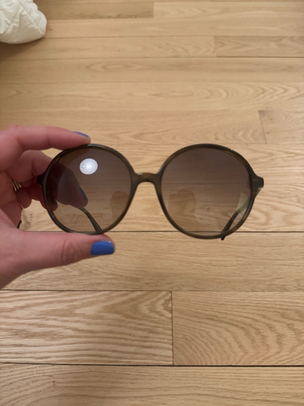Round Brown Gradient Longchamp Women's Sunglasses